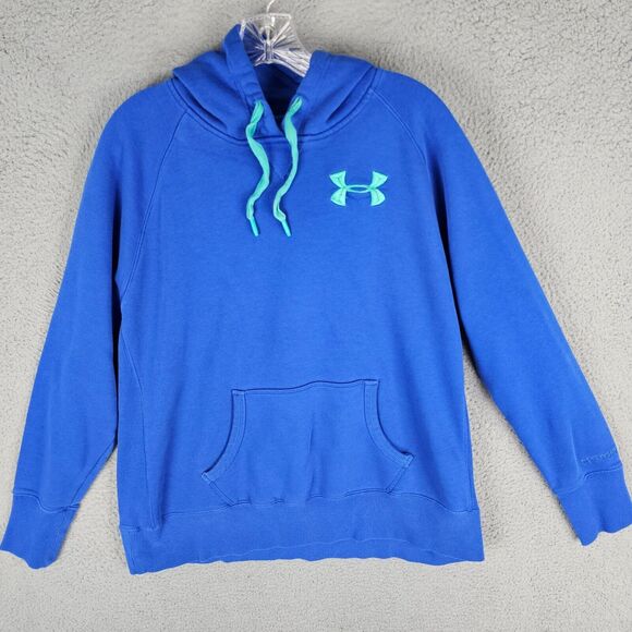 Under Armour Hoodie Womens Large Blue Storm ColdGear Hooded Sweatshirt - Picture 1 of 10